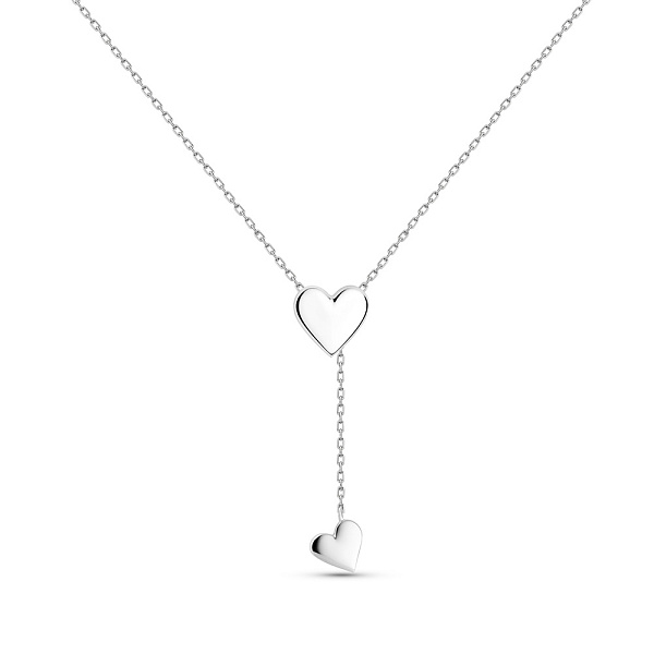 Серебряное колье Два сердца (арт. 7507/2348) – изображение 1