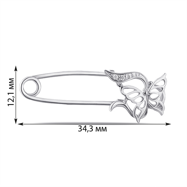Срібна шпилька (арт. 7511/7056-41-р) – зображення 2
