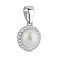 Срібний кулон з перлиною та фіанітами (арт. 7503/1502/1жб) – зображення 1