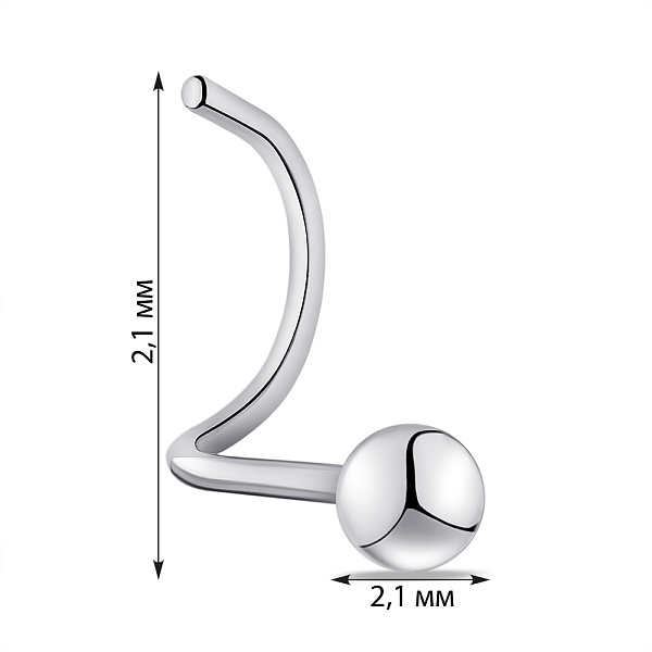 Серебряная серьга-пирсинг для носа (арт. 7512/Пр2/001) – изображение 2