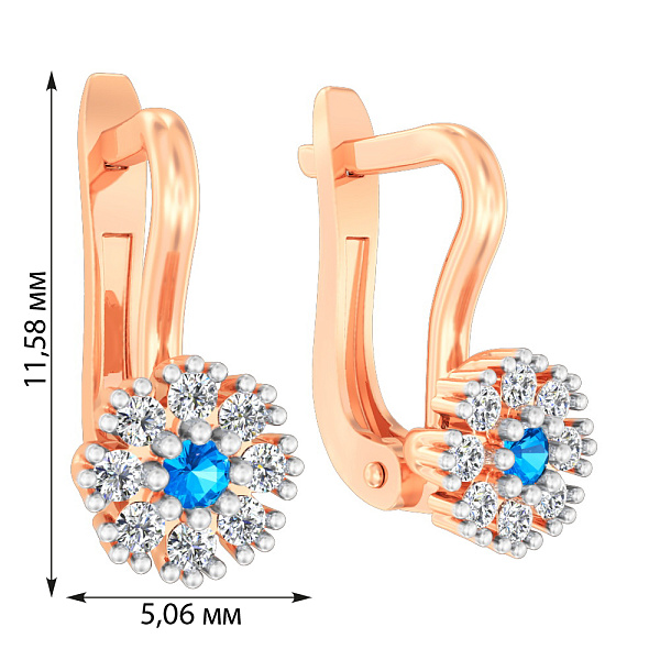 Золоті сережки з фіанітами (арт. 114203г) – зображення 2