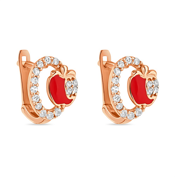 Дитячі золоті сережки з емаллю (арт. 103215) – зображення 1