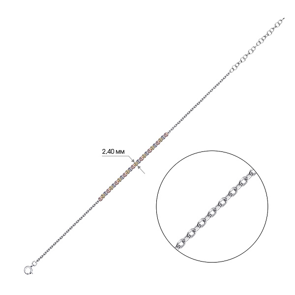 Браслет из серебра на руку (арт. 7509/2141бкж) – изображение 2