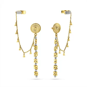 Золоті сережки Francelli з кафою і діамантами  (арт. Т1101162070ж)