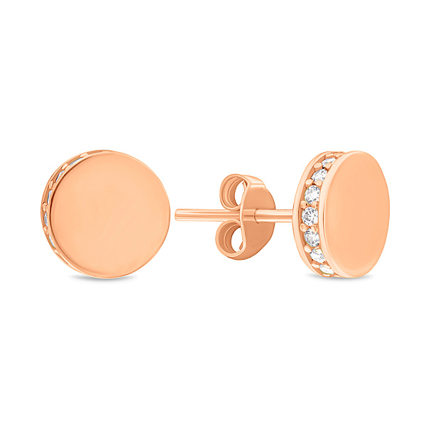 Золоті сережки-пусети з фіанітами (арт. 107826) – зображення 1