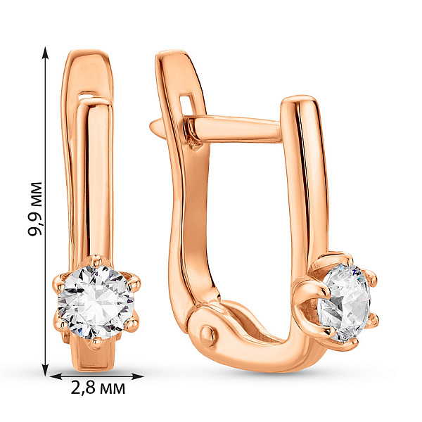 Золоті сережки з фіанітами (арт. 2109111101) – зображення 2