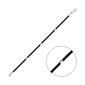 Браслет на нитці з золотими вставками (арт. 340144бч)