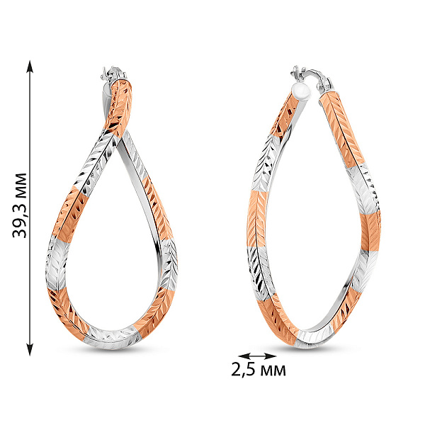 Серьги из белого и красного золота (арт. 1091732/35бк) – изображение 4