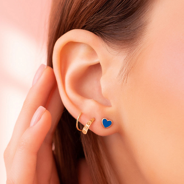 Сережки з червоного золота без каміння (арт. 109150) – зображення 2