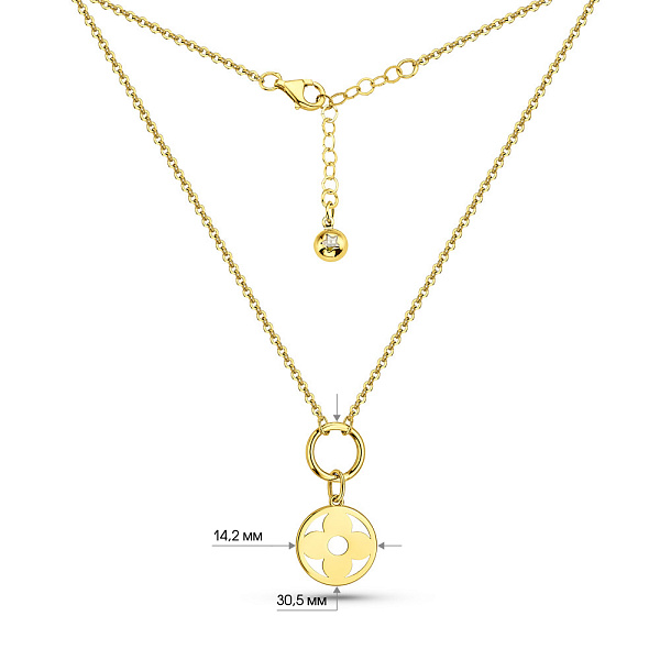 Золотое колье с фианитом (арт. 352677ж) – изображение 5