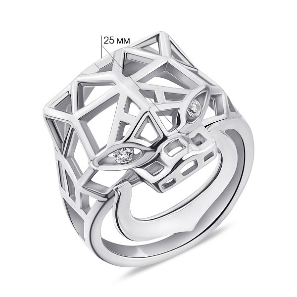 Серебряное кольцо Пантера с фианитами (арт. 7501/6756) – изображение 2