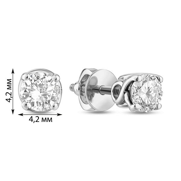 Золотые серьги пусеты с фианитом (арт. 111011б) – изображение 2