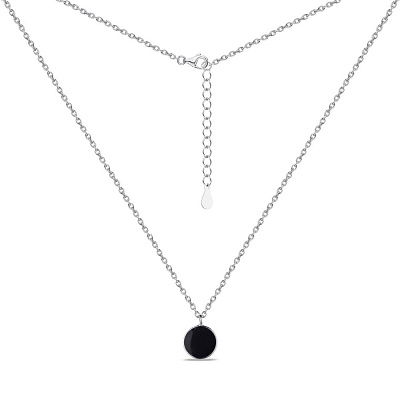 Кольє зі срібла Trendy Style з чорною емаллю (арт. 7507/1180еч)