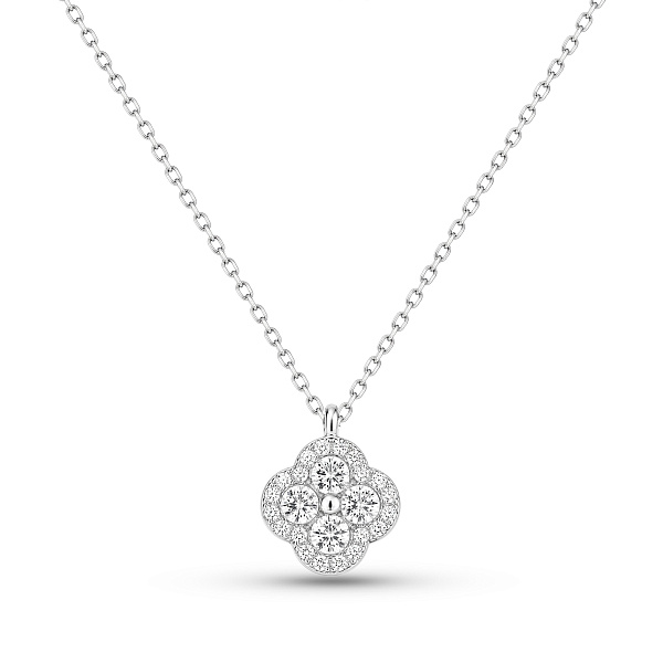 Серебряное колье Клевер с фианитами (арт. 7507/2515) – изображение 1