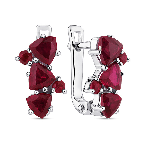 Сережки зі срібла з рубінами (арт. 7502/2157823Р) – зображення 1