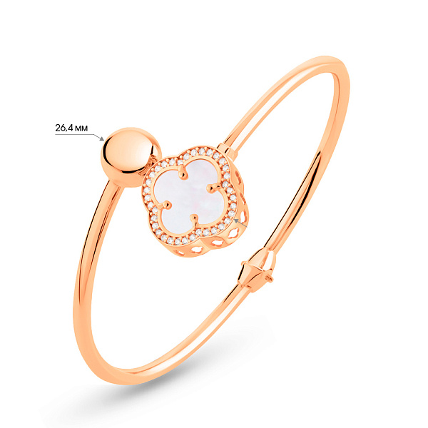 Золотой браслет с перламутром и фианитами (арт. 326446/15п) – изображение 4