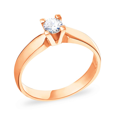 Золотое помолвочное кольцо с бриллиантом (арт. К041007)