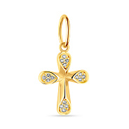 Хрестик з жовтого золота з фіанітами  (арт. 424522ж)
