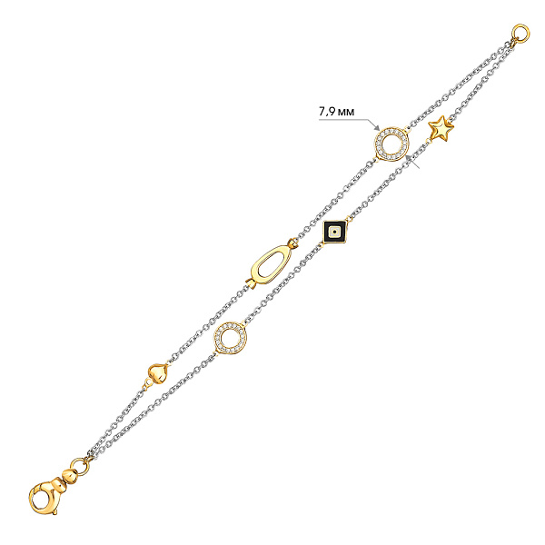 Золотий браслет з фіанітами (арт. 321967жеч) – зображення 2