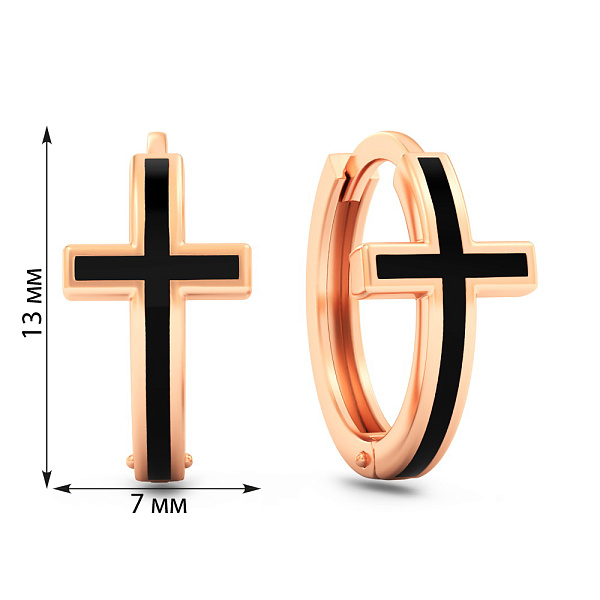 Серьги из красного золота с эмалью (арт. 110717еч) – изображение 5