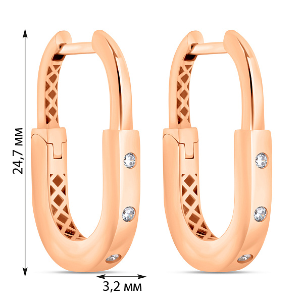 Серьги из красного золота с фианитами (арт. 1091371) – изображение 4