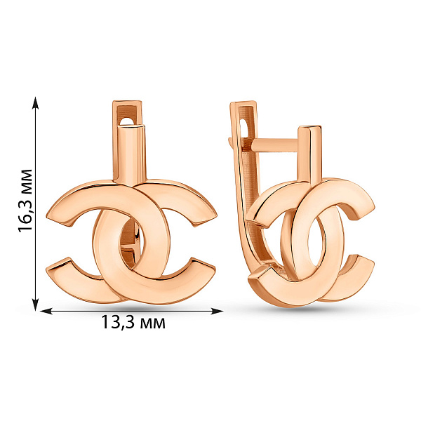 Сережки з червоного золота (арт. 1091190) – зображення 2