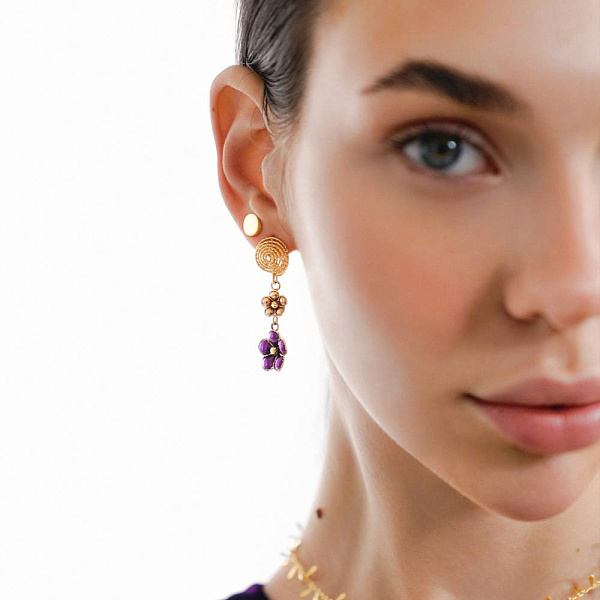 Сережки Francelli з жовтого золота (арт. 109775жкф) – зображення 4