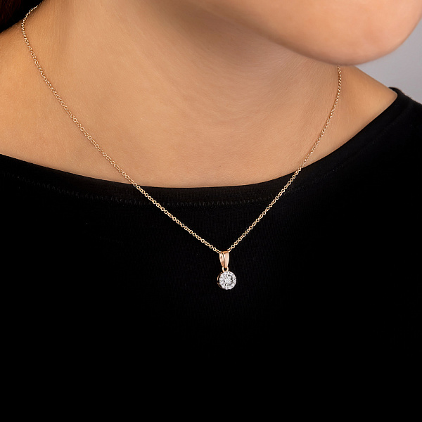 Кулон из красного золота с бриллиантами (арт. П011374020) – изображение 2