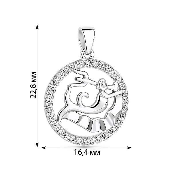 Серебряная подвеска Водолей с фианитами (арт. 7503/4702вд) – изображение 2
