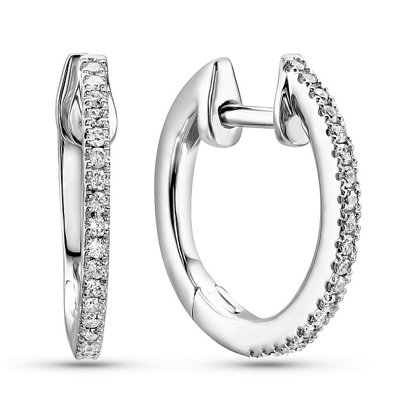 Золоті сережки кільця з діамантами (арт. С341596010б) – зображення 1