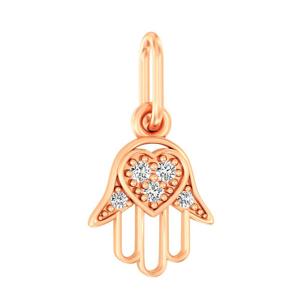 Подвес "Хамса" из красного золота (арт. 440708) – изображение 1