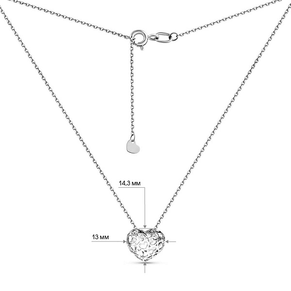 Колье из белого золота Сердце (арт. 360208б) – изображение 4