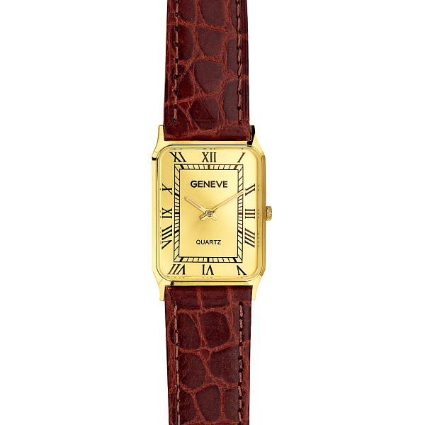 Золотые часы с кожаным ремешком (арт. 260236жжкр) – изображение 2