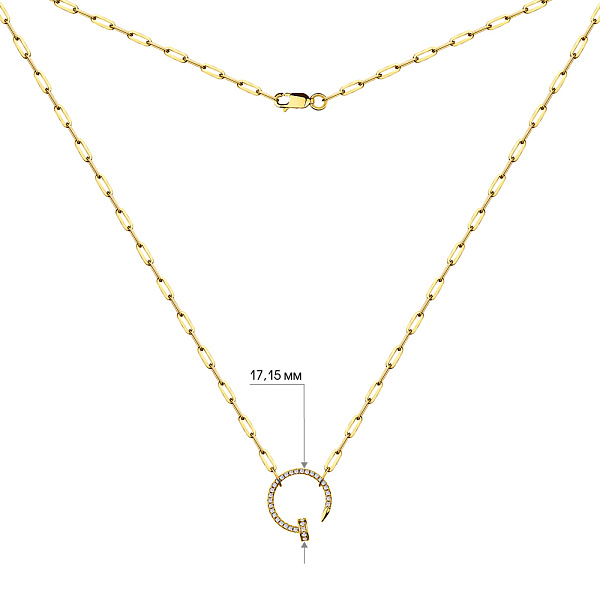 Колье из серебра Гвоздь с фианитами (арт. 7507/1278ж) – изображение 3