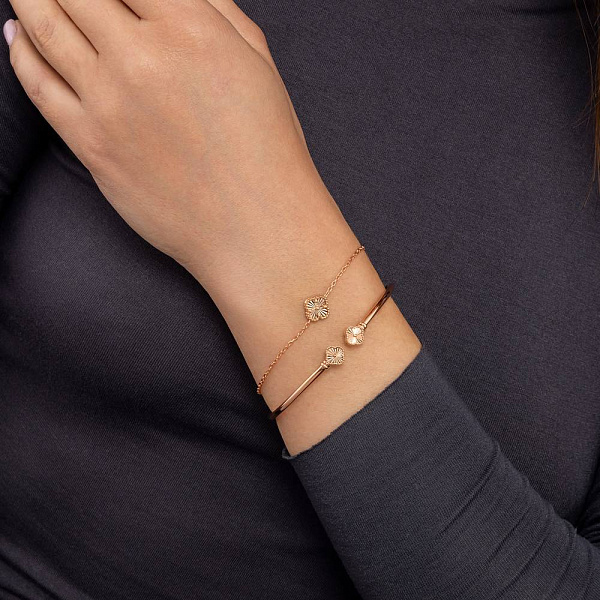 Браслет з червоного золота Конюшина з алмазною гранню (арт. 3261172/9а) – зображення 4