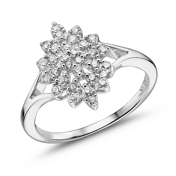 Массивное золотое кольцо с бриллиантами (арт. К341431030б) – изображение 1