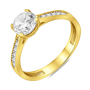 Фото Золотое помолвочное кольцо с фианитами (арт. 143500ж)