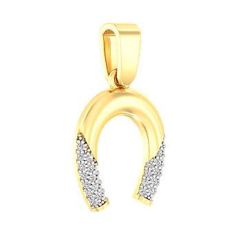 Золотая подвеска Подкова с фианитами (арт. 440366ж)