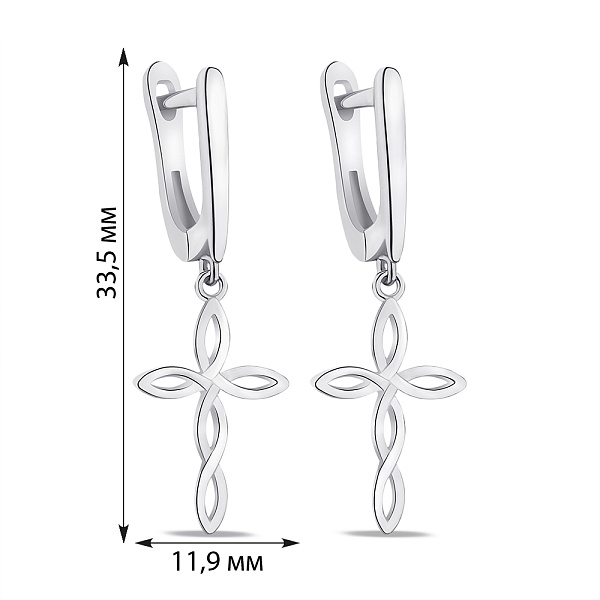 Сережки підвіси Хрестики зі срібла (арт. 7502/4918) – зображення 2