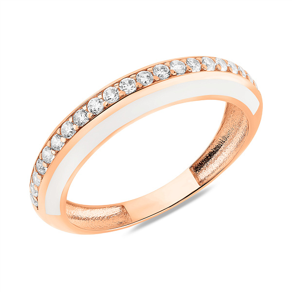 Золотое кольцо с эмалью и фианитами (арт. 156339еб) – изображение 1