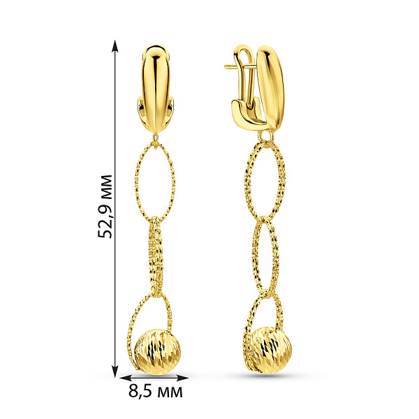 Серьги-подвески Francelli из желтого золота (арт. 1091318ж) – изображение 5