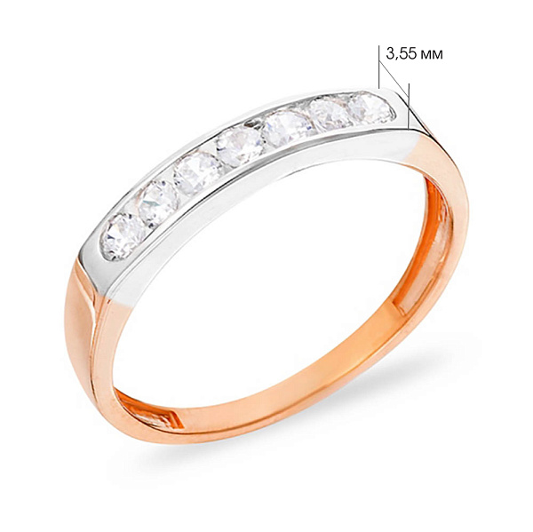 Золотое кольцо с фианитами (арт. 140625) – изображение 2