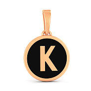Подвеска Буква К из красного золота с эмалью (арт. 440988еч)