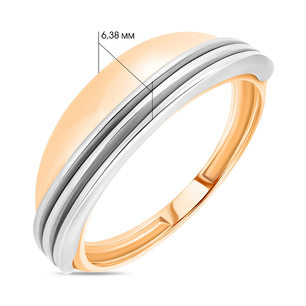 Кольцо из комбинированного золота (арт. 152374) – изображение 2