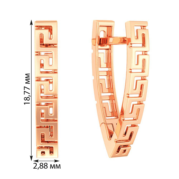 Золотые серьги Олимпия с греческим орнаментом  (арт. 110695) – изображение 2