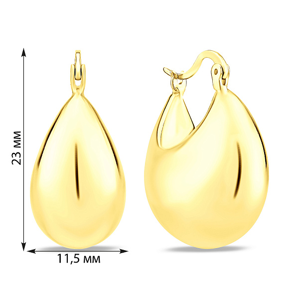 Серебряные массивные серьги без камней (арт. 7502/9692/1ж) – изображение 2