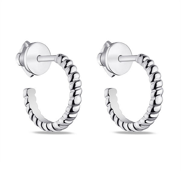 Серьги серебряные без вставок (арт. 7518/20259р) – изображение 1
