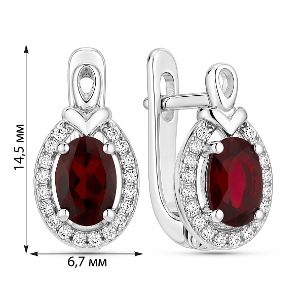 Серебряные серьги с гранатом (арт. 7502/10604Г) – изображение 2