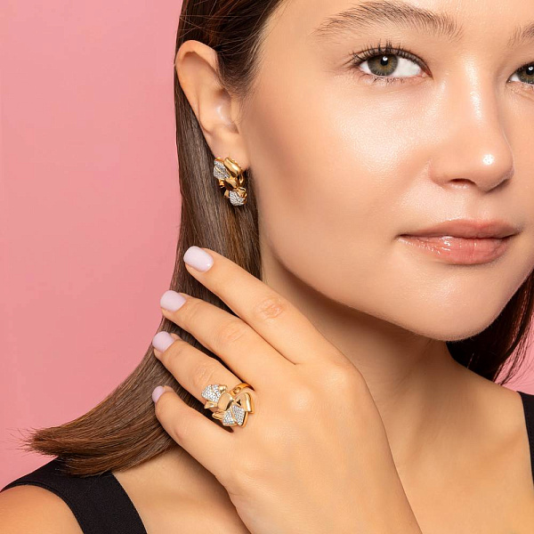 Кольцо из желтого золота с бриллиантами (арт. К141361020ж) – изображение 4