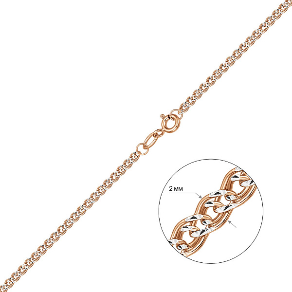 Золотая цепочка с родированием (арт. ц302104р) – изображение 2